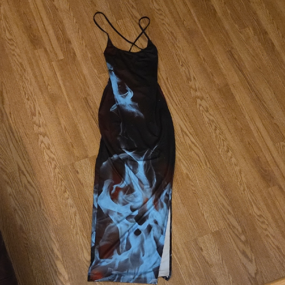 Elegant Black and Blue Women's Dress